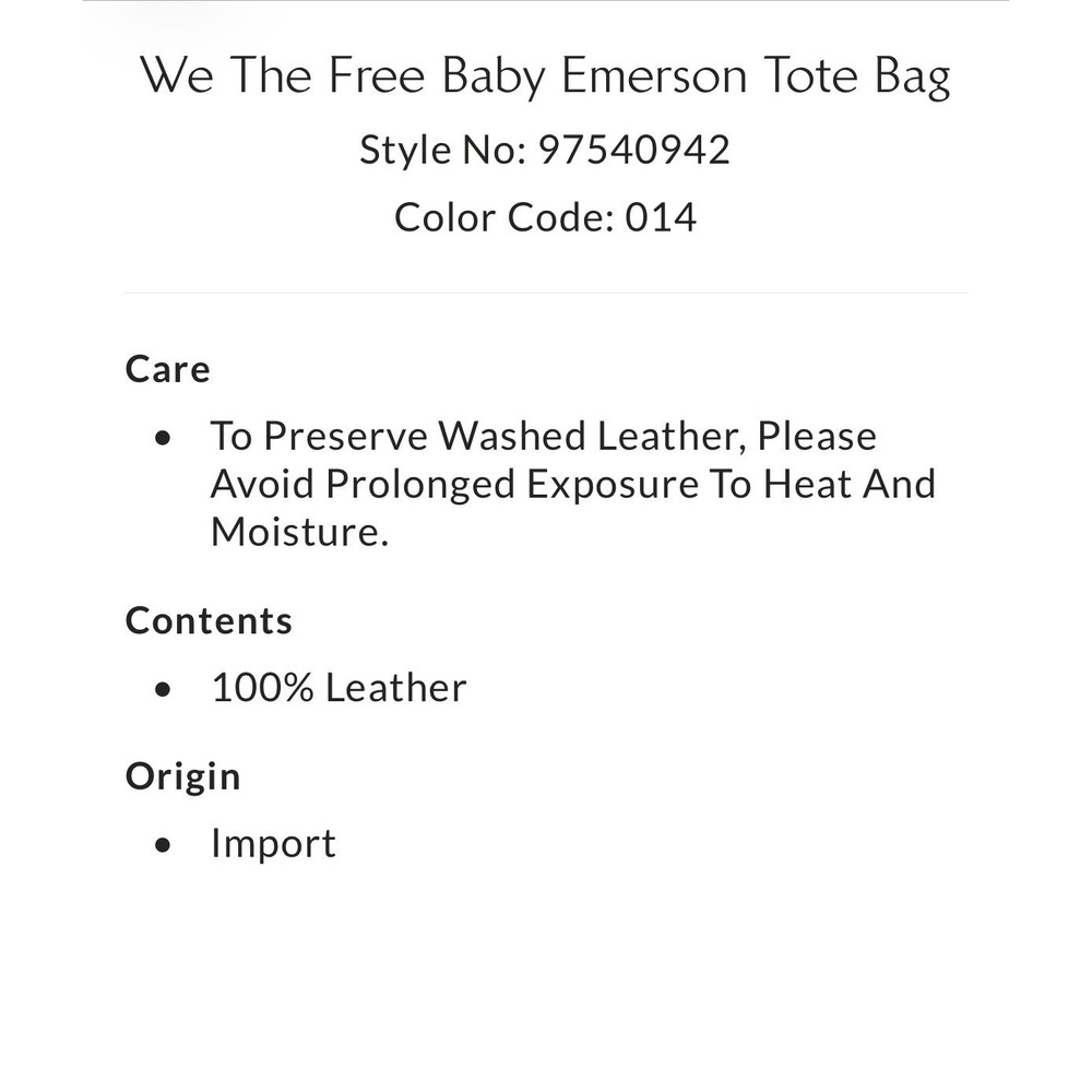 Iconic We The Free by Free People Baby Emerson Tote Bag Tan NEW NWT - Picture 7 of 10